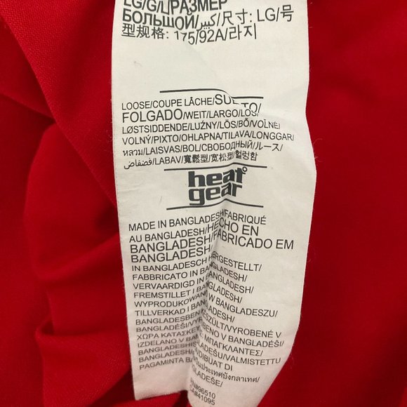 Under Armour Men's "HeatGear" Fitted Short Sleeve T-Shirt - Red - Large - Picture 4 of 6